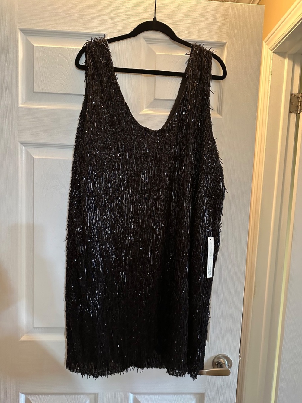 Anthropologie Black Fringe Cocktail Dress 3XL – New With Tags – Flapper Style
